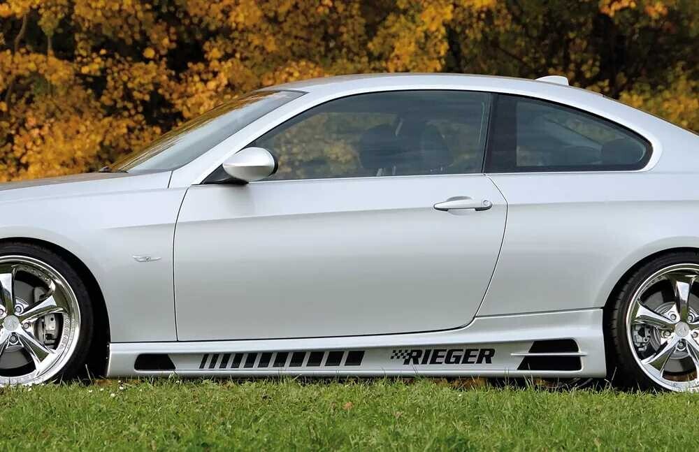 Rieger Tuning Rieger boční práh mont. strana levá pro BMW řada 3 E92, E93 kabriolet, kupé vč. faceliftu, r.v. 03/07-02/10, 03/10-, 09/06-02/10, plast ABS bez povrchové úpravy, s prolisem, s prolisem a dvěma výřezy