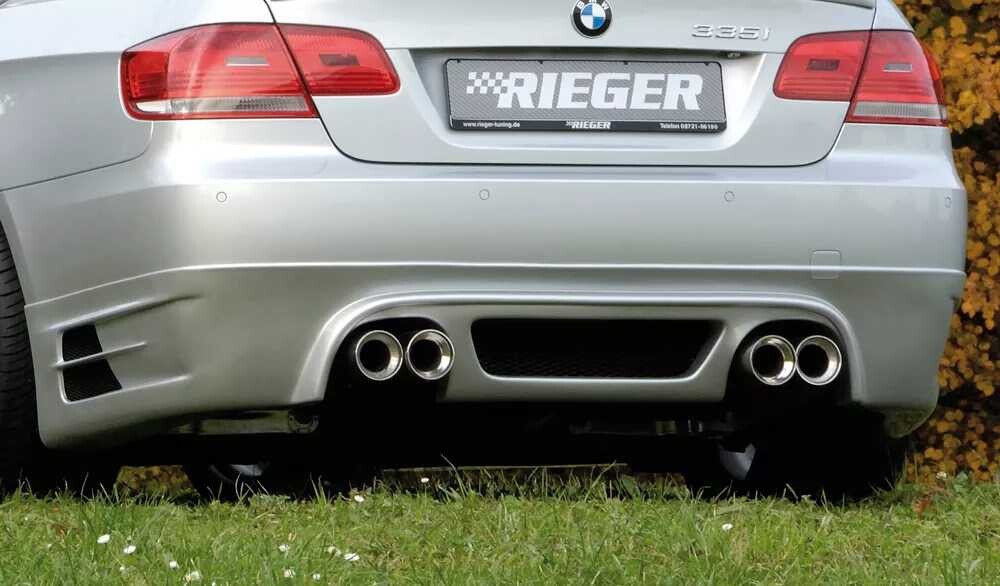 Rieger Tuning Rieger spoiler pod zadní nárazník pro BMW řada 3 E92, E93 kabriolet, kupé před faceliftem r.v. 03/07-02/10, 09/06-02/10, plast ABS bez povrchové úpravy, pouze pro 335i, pro dvojité koncovky na obou stranách