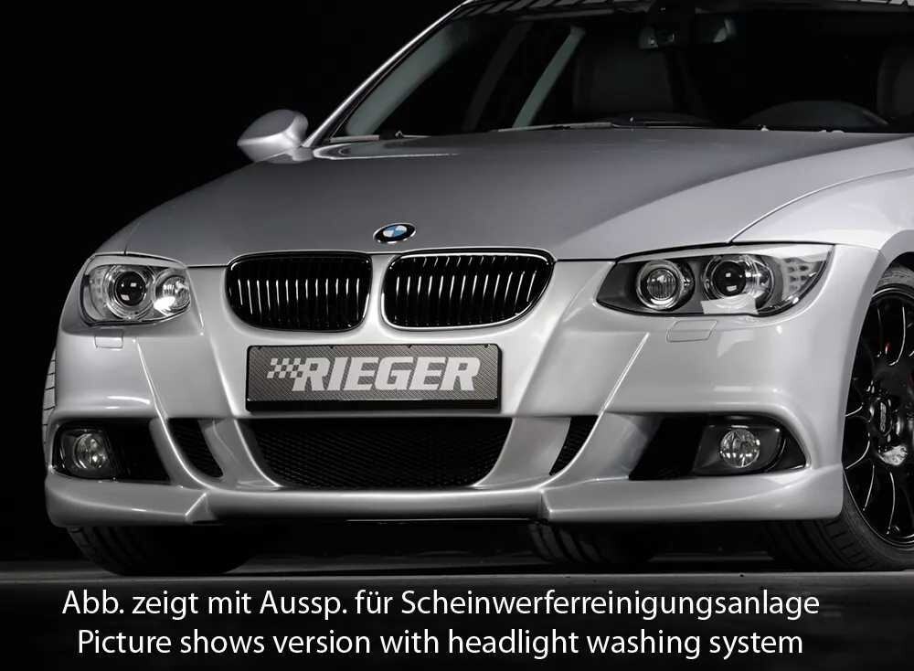 Rieger Tuning Rieger přední nárazník pro BMW řada 3 E92, E93 kabriolet, kupé po faceliftu LCI, plast ABS bez povrchové úpravy, pro vozy bez ostřikovačů světlometů a parkovacího asistenta (PDC)