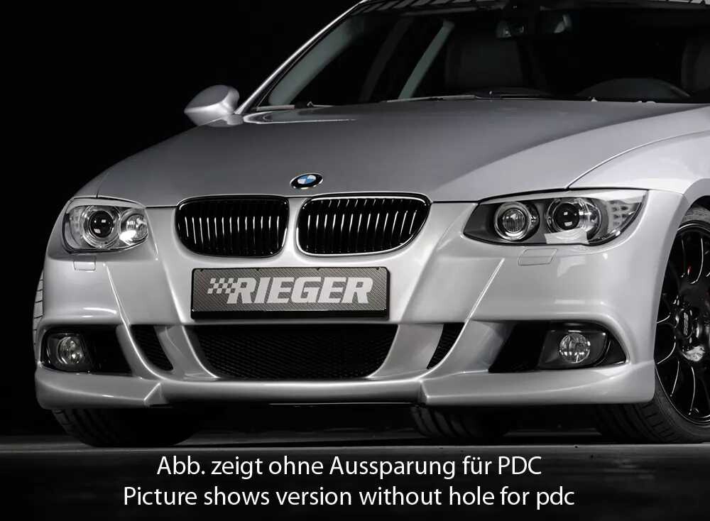 Rieger Tuning Rieger přední nárazník pro BMW řada 3 E92, E93 kabriolet, kupé po faceliftu LCI, plast ABS bez povrchové úpravy, pro vozy s ostřikovači světlometů a parkovacím asistentem (PDC)
