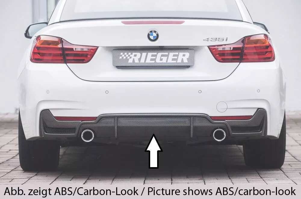 Rieger Tuning Rieger vložka zadního nárazníku (pouze 435i) pro BMW řada 4 F32, F33, F36 coupe (3-dvéř.), gran coupe (5-dvéř.), kabriolet vč. faceliftu, plast ABS bez povrchové úpravy, pro orig. koncovky na obou stranách (435i/440i look) vč.