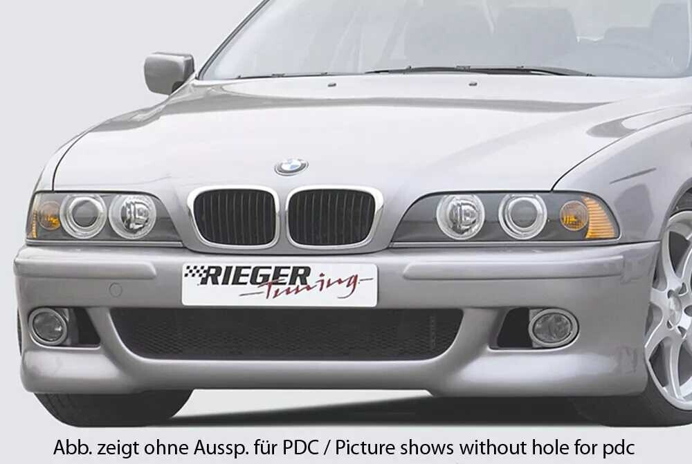 Rieger Tuning Rieger přední nárazník pro BMW řada 5 E39 sedan, touring, plast ABS bez povrchové úpravy, s držáky originálních mlhových světlometů, pro vozy s parkovacím asistentem (PDC)