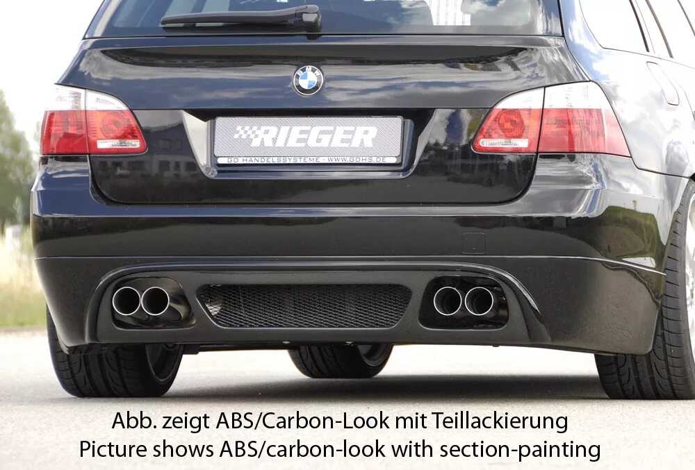 Rieger Tuning Rieger spoiler pod zadní nárazník pro BMW řada 5 E61 touring vč. faceliftu r.v. -08, 08-, plast ABS s povrchovou úpravou Carbon-Look