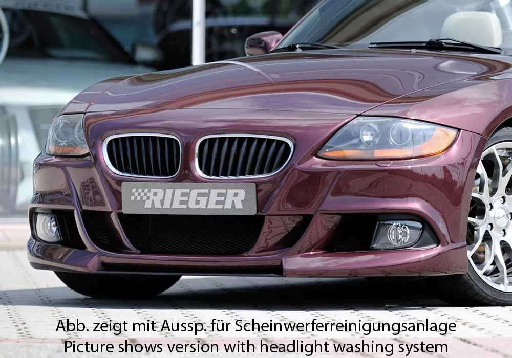 Rieger Tuning Rieger přední nárazník pro BMW Z4 E85 roadster před faceliftem, plast ABS bez povrchové úpravy, s výřezy pro mlhová světla, pro vozy bez ostřikovačů světlometů