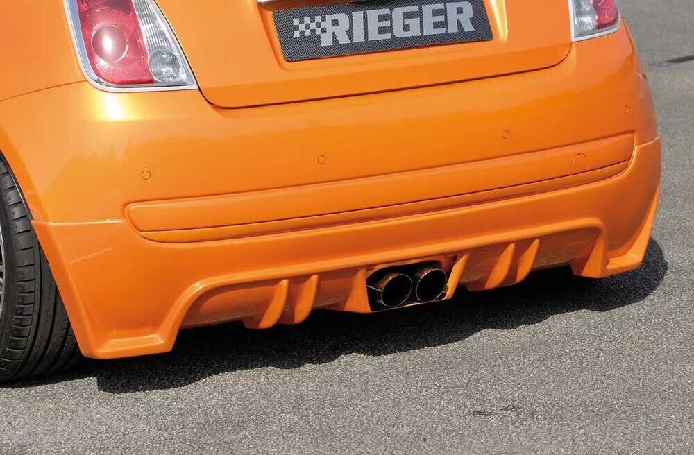 Rieger Tuning Rieger spoiler pod zadní nárazník pro Fiat 500 312 2-dvéř. r.v. 10/07-, plast ABS bez povrchové úpravy, pro dvojitou koncovku uprostřed