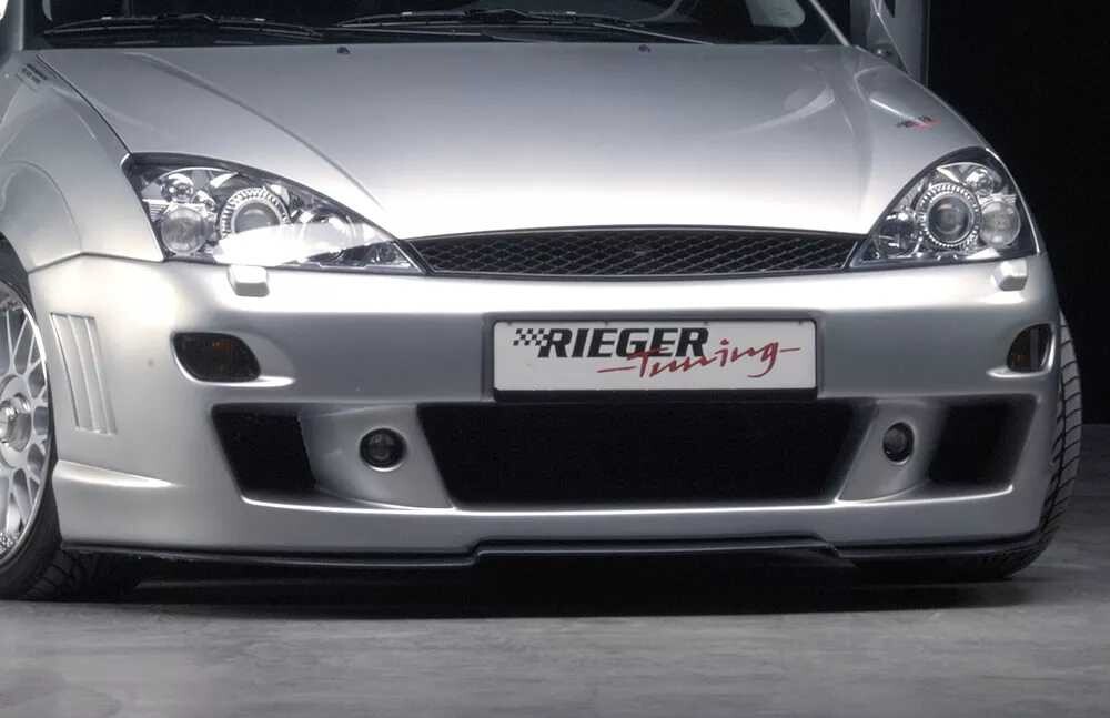 Rieger Tuning Rieger přední nárazník pro Ford Focus 1 3-dvéř., 5-dvéř., plast ABS bez povrchové úpravy, s žebrováním, s výřezy pro blinkry, pro vozy s ostřikovači světlometů