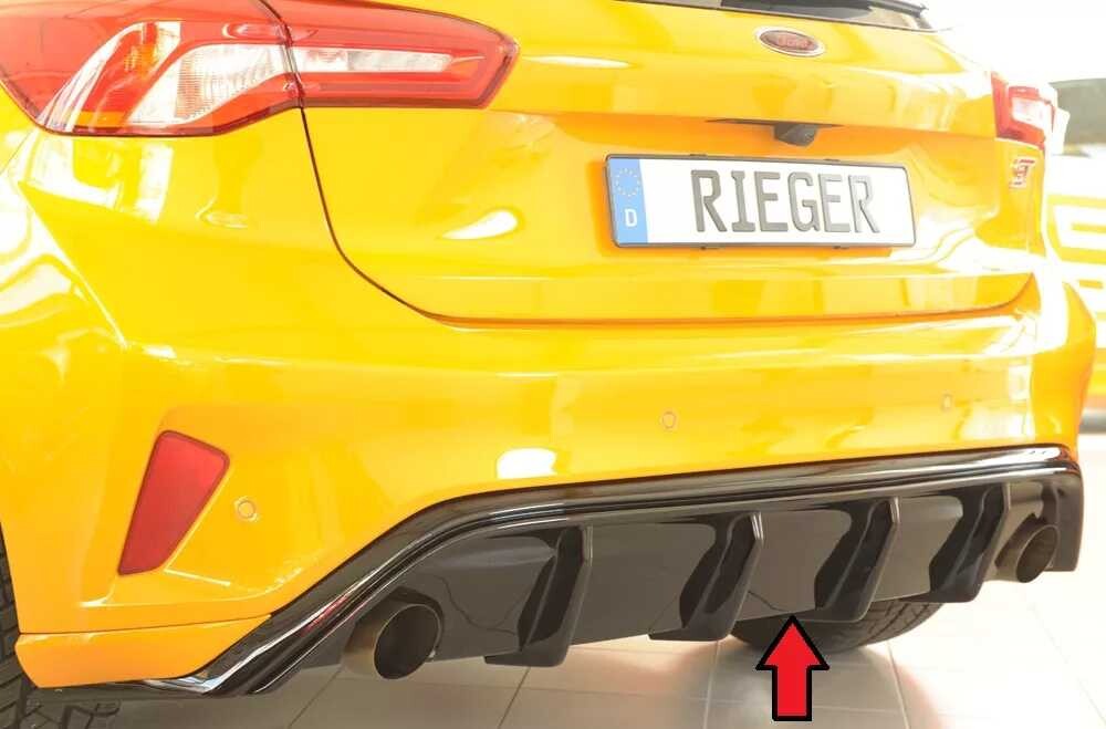 Rieger Tuning Rieger vložka zadního nárazníku pro Ford Focus 4 ST 5-dvéř. (hatchback), plast ABS lakovaný do černé lesklé barvy