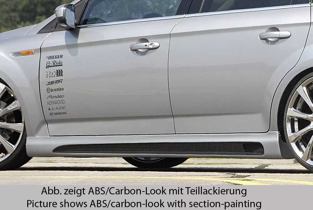 Rieger Tuning Rieger boční práh SG-Design mont. strana levá pro Ford Mondeo BA7 combi, fastback, sedan vč. faceliftu, r.v. 03/07-09/10, 10/10-09/14, plast ABS bez povrchové úpravy, s prolisem a výřezem