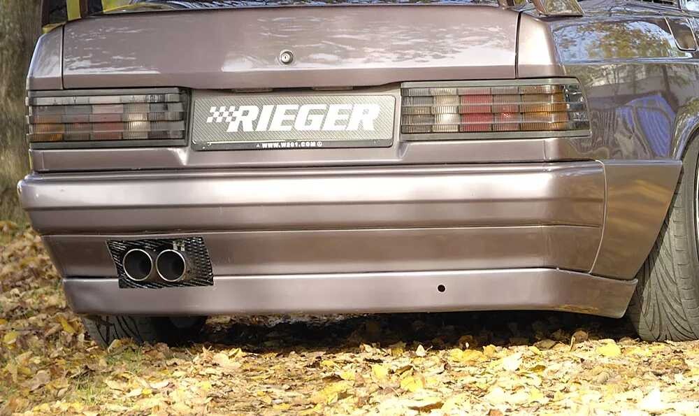 Rieger Tuning Rieger spoiler pod zadní nárazník pro Mercedes 190 W201 sedan, plast ABS bez povrchové úpravy, bez alu mřízky, bez výřezu pro koncovku