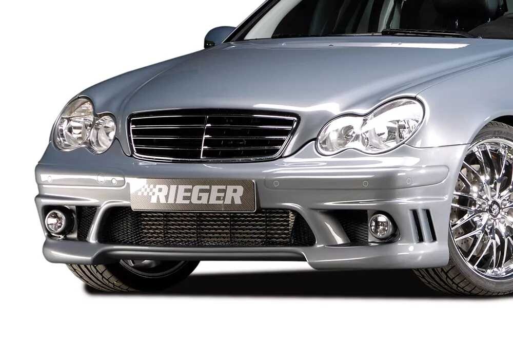Rieger Tuning Rieger přední nárazník pro Mercedes třída C W203 sedan, t-model, plast ABS bez povrchové úpravy, pro vozy s parkovacím asistentem (PDC)