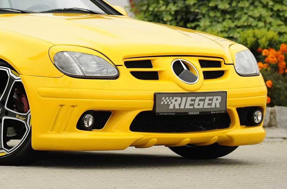 Rieger Tuning Rieger přední nárazník pro Mercedes SLK R170, plast ABS bez povrchové úpravy, s uzavřeným žebrováním, pro vozy s originálními mlhovými světly