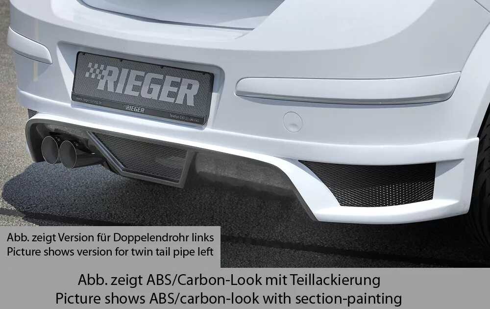 Rieger Tuning Rieger spoiler pod zadní nárazník pro Opel Astra H 5-dvéř., hatchback, notchback r.v. 03/04-, plast ABS s povrchovou úpravou Carbon-Look, pro koncovku vlevo