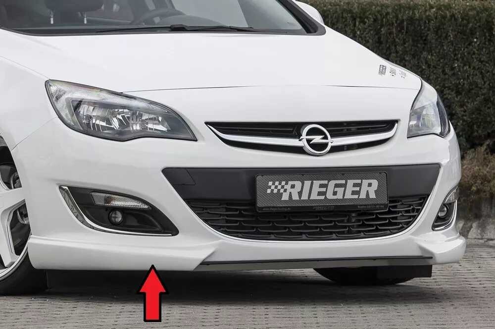 Rieger Tuning Rieger spoiler pod přední nárazník pro Opel Astra J 5-dvéř., hatchback, sedan, sedan/notchback, sports tourer po faceliftu, r.v. 10/12-, plast ABS bez povrchové úpravy