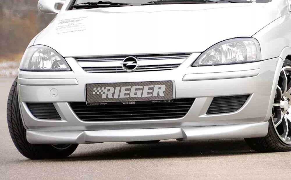 Rieger Tuning Rieger spoiler pod přední nárazník pro Opel Corsa C 3-dvéř., 5-dvéř. po faceliftu, r.v. 06/03-, plast ABS bez povrchové úpravy