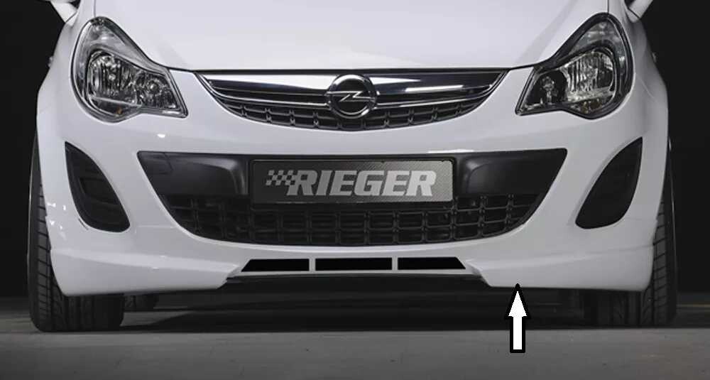 Rieger Tuning Rieger spoiler pod přední nárazník pro Opel Corsa D 3-dvéř., 5-dvéř. po faceliftu, r.v. 01/11-, plast ABS bez povrchové úpravy, s žebrováním