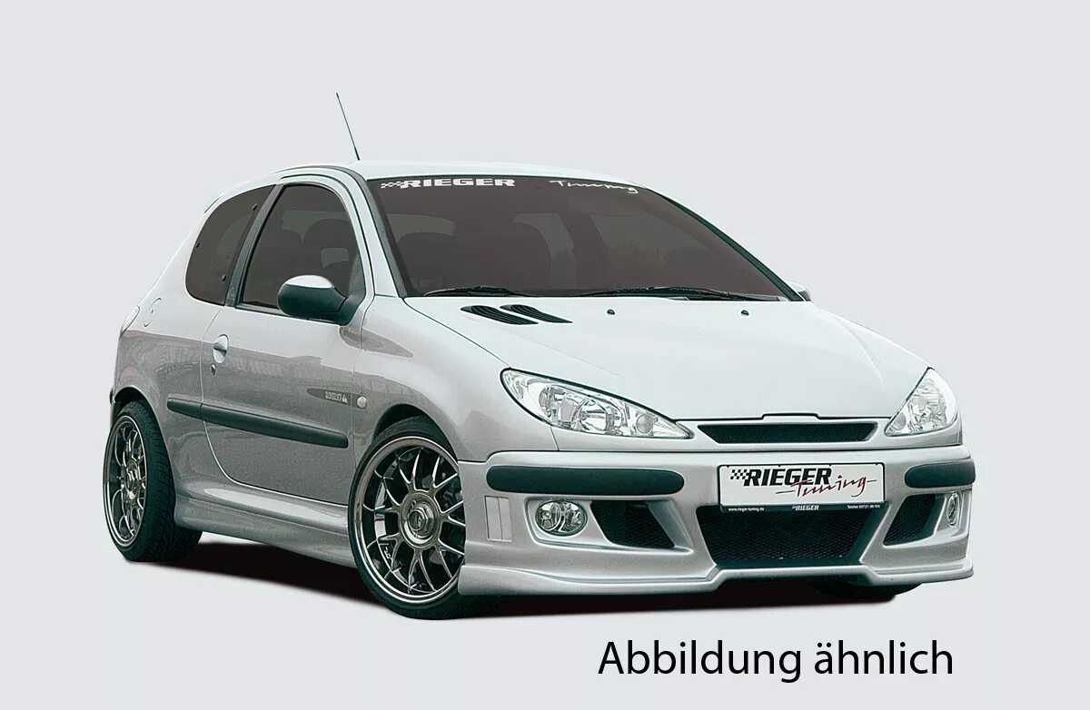 Rieger Tuning Rieger přední nárazník pro Peugeot 206 convertible CC, sedan, plast ABS bez povrchové úpravy, pro vozy s ostřikovači světlometů