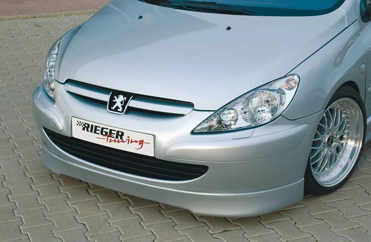 Rieger Tuning Rieger spoiler pod přední nárazník pro Peugeot 307 break, combi, convertible CC, sedan před faceliftem, r.v. 04/01-04/05, plast ABS bez povrchové úpravy