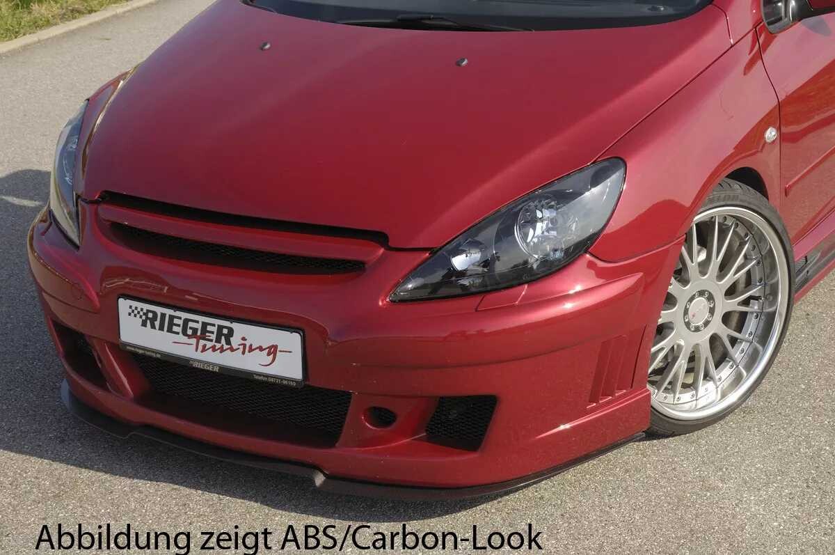 Rieger Tuning Rieger lipa pod přední nárazník Rieger pro Peugeot 307 break, combi, convertible CC, sedan před faceliftem, 04/01-04/05, plast ABS bez povrchové úpravy