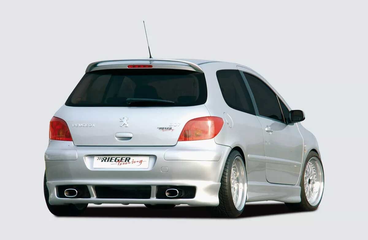 Rieger Tuning Rieger spoiler pod zadní nárazník pro Peugeot 307 convertible CC, sedan vč. faceliftu r.v. 04/01-04/05, 05-05-, plast ABS bez povrchové úpravy