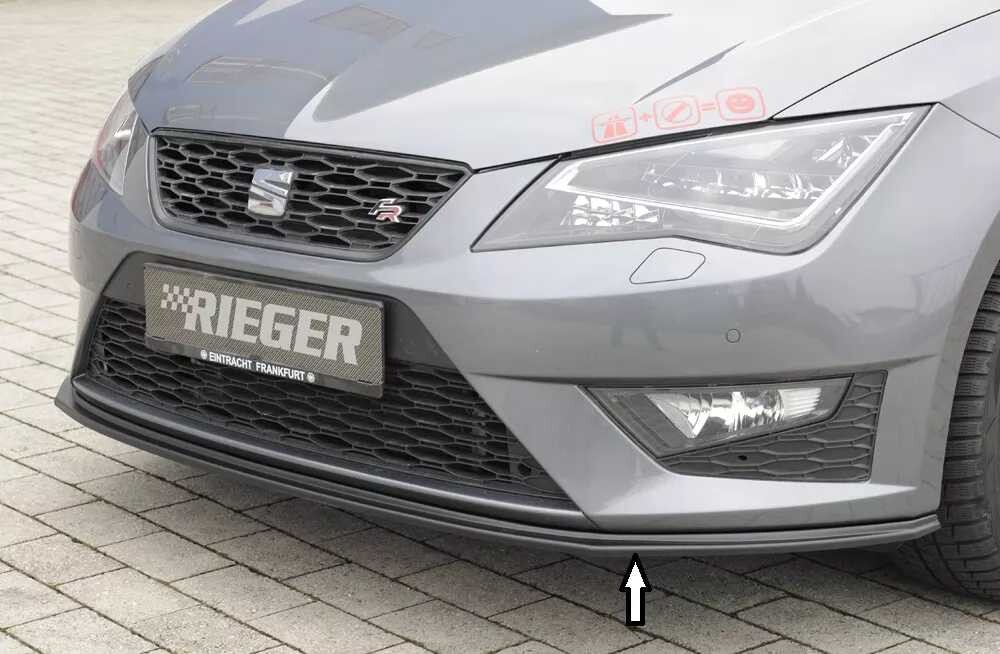 Rieger Tuning Rieger lipa pod přední nárazník pro Seat Leon FR 5F 3-dvéř. (sc), 5-dvéř., 5-dvéř. (ST/Combi) před faceliftem, 01/13-12/16, plast ABS bez povrchové úpravy