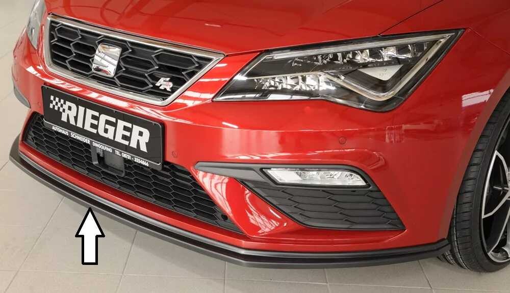Rieger Tuning Rieger lipa pod přední nárazník pro Seat Leon FR 5F 3-dvéř. (sc), 5-dvéř., 5-dvéř. (ST/Combi) po faceliftu, 01/17-, plast ABS bez povrchové úpravy