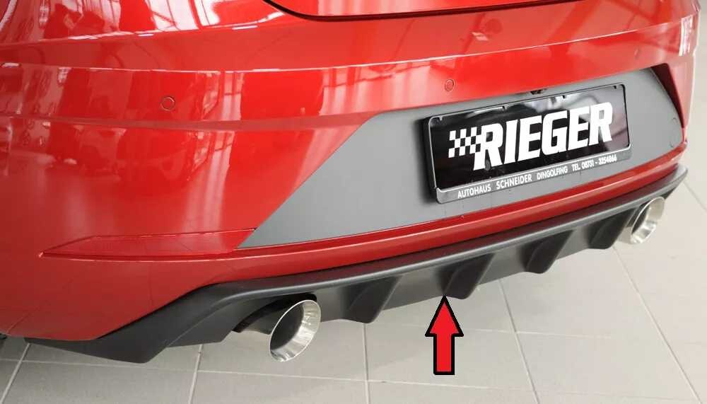Rieger Tuning Rieger vložka zadního nárazníku pro Seat Leon FR 5F 3-dvéř. (sc), 5-dvéř. po faceliftu, plast ABS bez povrchové úpravy, pro sportovní koncovky na obou stranách 100 mm