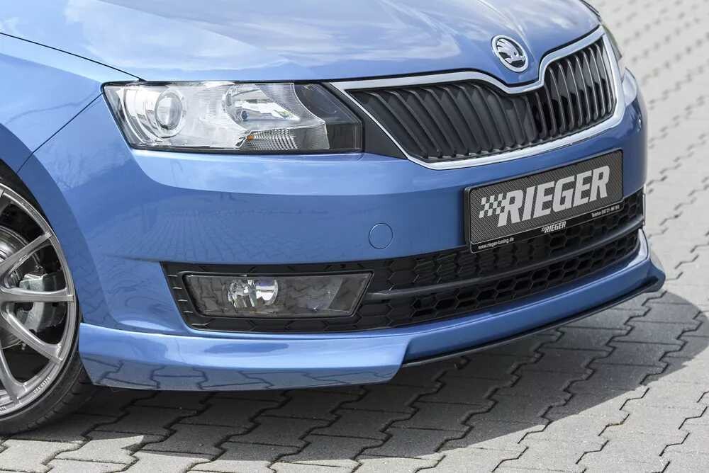 Rieger Tuning Rieger spoiler pod přední nárazník pro Škoda Rapid NH notchback, spaceback vč. faceliftu, r.v. 05/17-, 07/12-04/17, plast ABS bez povrchové úpravy
