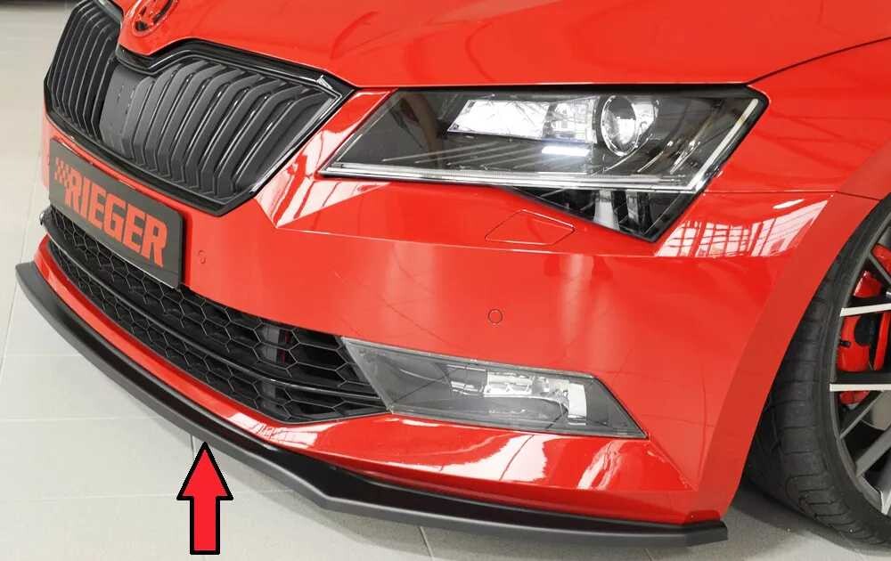 Rieger Tuning Rieger lipa pod přední nárazník pro Škoda Superb III 3T, 3V combi, sedan vč. faceliftu, 03/15-10/18, 11/18-, plast ABS bez povrchové úpravy