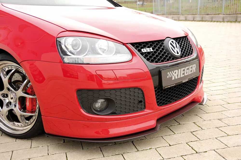 Rieger Tuning Rieger lipa pod přední nárazník Rieger pro Volkswagen Golf 5 1K R32, plast ABS s povrchovou úpravou Carbon-Look,