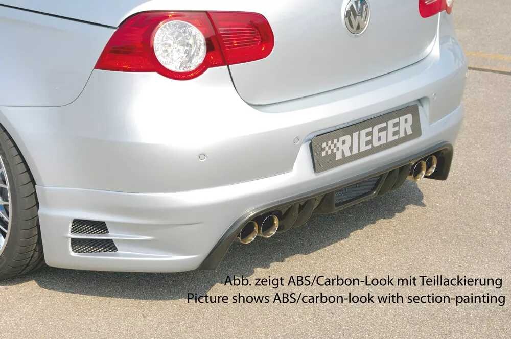 Rieger Tuning Rieger spoiler pod zadní nárazník pro Volkswagen Eos 1F kabriolet před faceliftem r.v. 04/06/-11/10, plast ABS s povrchovou úpravou Carbon-Look