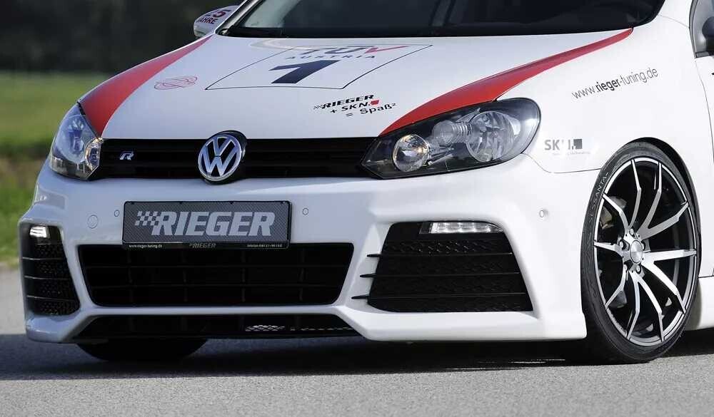 Rieger Tuning Rieger přední nárazník pro Volkswagen Golf 6 vč. GTD, GTI 3-dvéř., 5-dvéř., kabriolet, plast ABS bez povrchové úpravy, pro vozy s PDC, s parkovacím asistentem, bez ostřikovačů světlometů