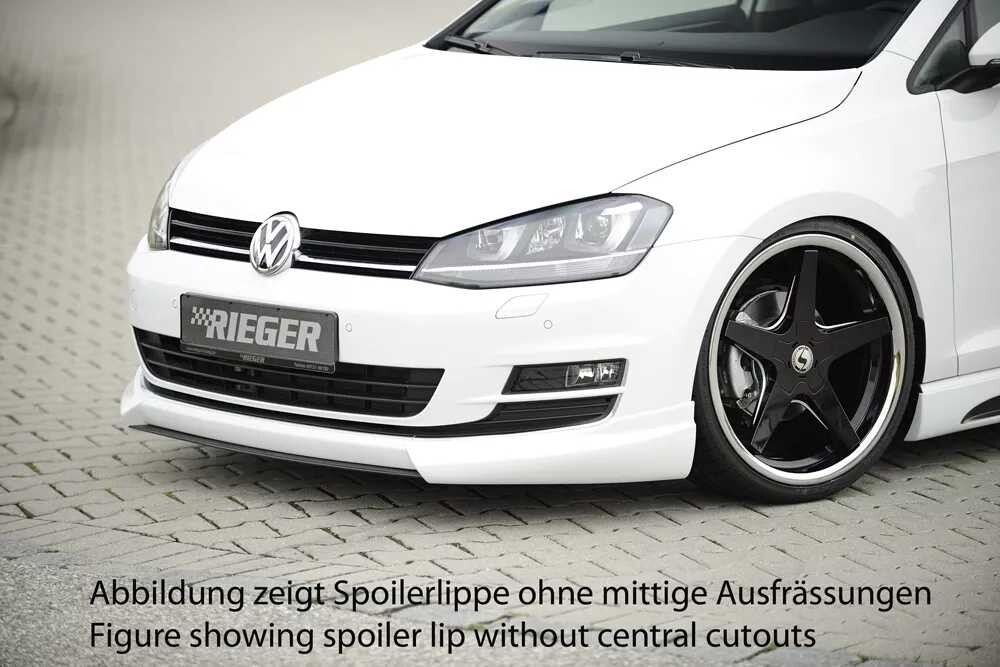 Rieger Tuning Rieger spoiler pod přední nárazník pro Volkswagen Golf 7 3-dvéř., 5-dvéř. před faceliftem, r.v. 10/12-12/16, plast ABS bez povrchové úpravy, s žebrováním