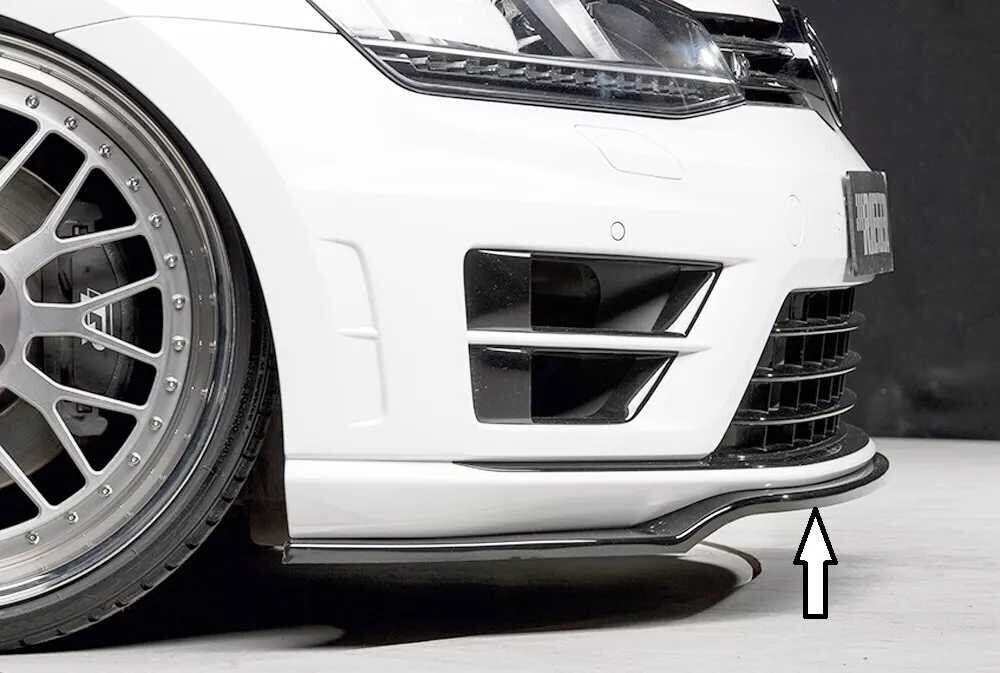 Rieger Tuning Rieger lipa pod přední nárazník pouze pro R / R-Line pro Volkswagen Golf 7 vč. R 3-dvéř., 5-dvéř. před faceliftem, 10/12-12/16, 12/13-12/16, plast ABS lakovaný do černé lesklé barvy