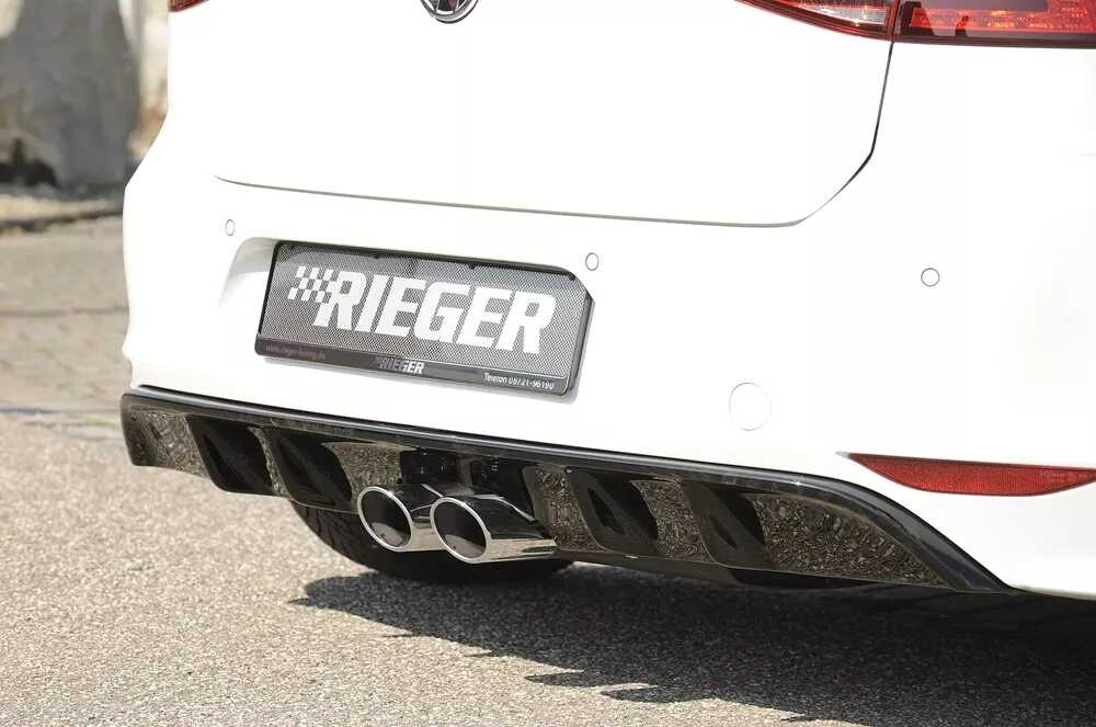 Rieger Tuning Rieger vložka zadního nárazníku pro R-Line zadní nárazník pro Volkswagen Golf 7 3-dvéř., 5-dvéř., plast ABS lakovaný do černé lesklé barvy