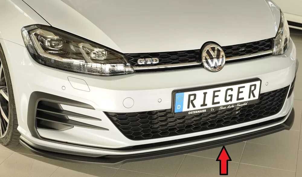 Rieger Tuning Rieger lipa pod přední nárazník pouze pro GTI / GTD / GTE pro Volkswagen Golf 7 GTD, GTE, GTI 3-dvéř., 5-dvéř. po faceliftu, 02/17-, plast ABS bez povrchové úpravy