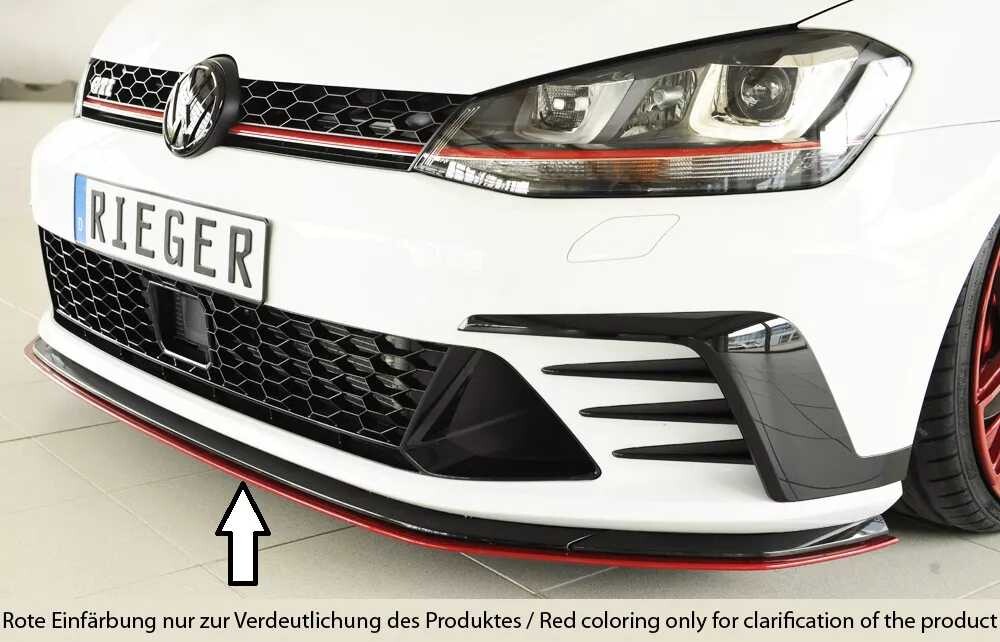 Rieger Tuning Rieger lipa pod přední nárazník pouze pro GTI Clubsport pro Volkswagen Golf 7 GTI Clubsport 3-dvéř., 5-dvéř., 02/16-, plast ABS bez povrchové úpravy