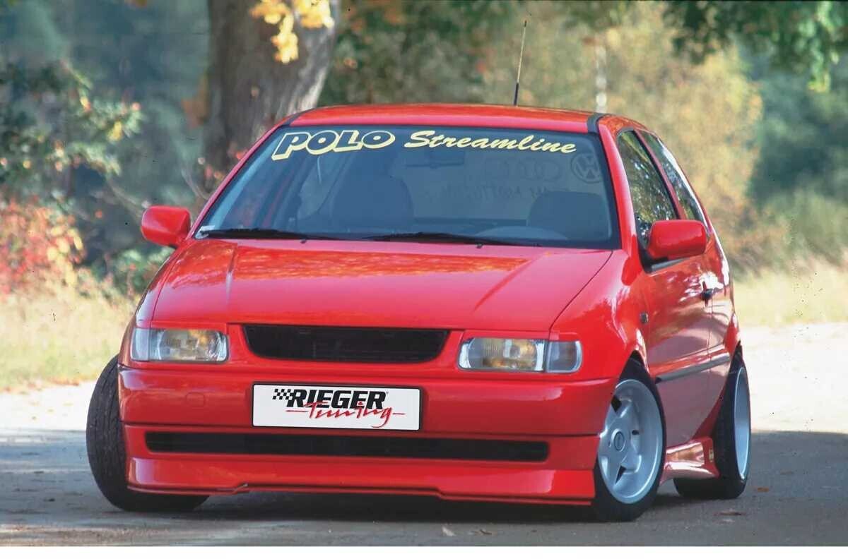 Rieger Tuning Rieger lipa pod přední nárazník Rieger pro Volkswagen Polo 4 6N 3-dvéř., 5-dvéř., 10/94-01, plast ABS bez povrchové úpravy