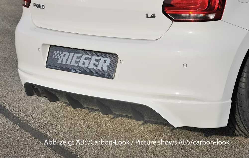 Rieger Tuning Rieger spoiler pod zadní nárazník pro Volkswagen Polo 6 6R 3-dvéř., 5-dvéř. před faceliftem r.v. 04/09-01/14, plast ABS bez povrchové úpravy, pro orig. koncovku vlevo