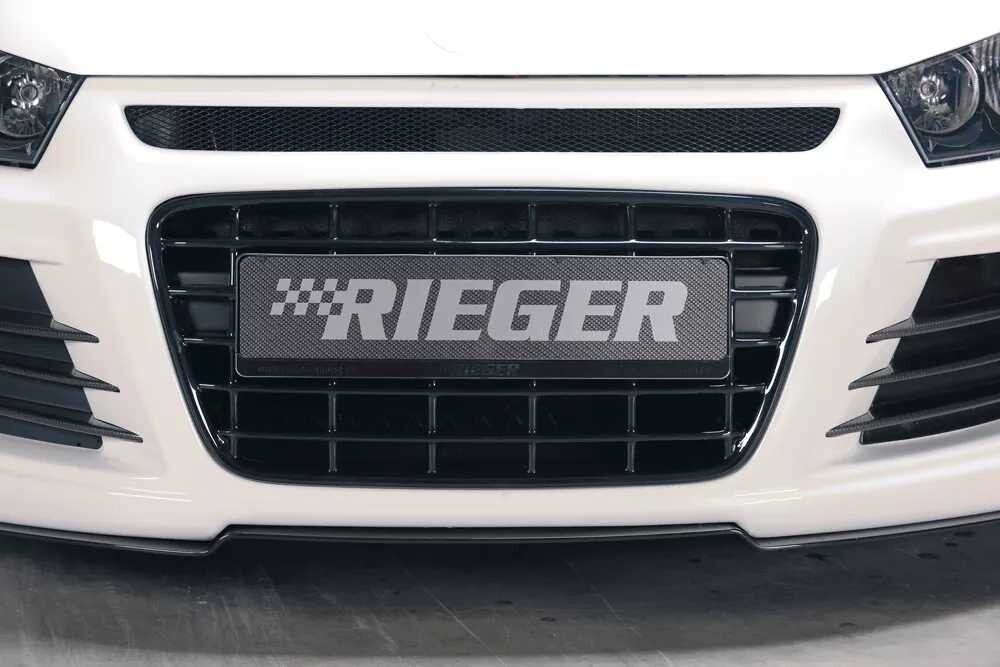 Rieger Tuning Rieger maska chladiče lesklá černá pro Volkswagen Scirocco 3 13 2-dvéř. před faceliftem, plast ABS lakovaný do černé lesklé barvy