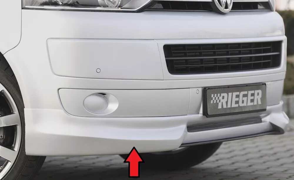 Rieger Tuning Rieger spoiler pod přední nárazník pro Volkswagen T5 bus po faceliftu, r.v. 09/09-, plast ABS bez povrchové úpravy