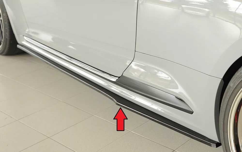 Rieger Tuning Rieger spoiler pod boční práh mont. strana levá pro Audi RS5 B9, F5 kupé, 03/17-02/20, plast ABS lakovaný do černé lesklé barvy