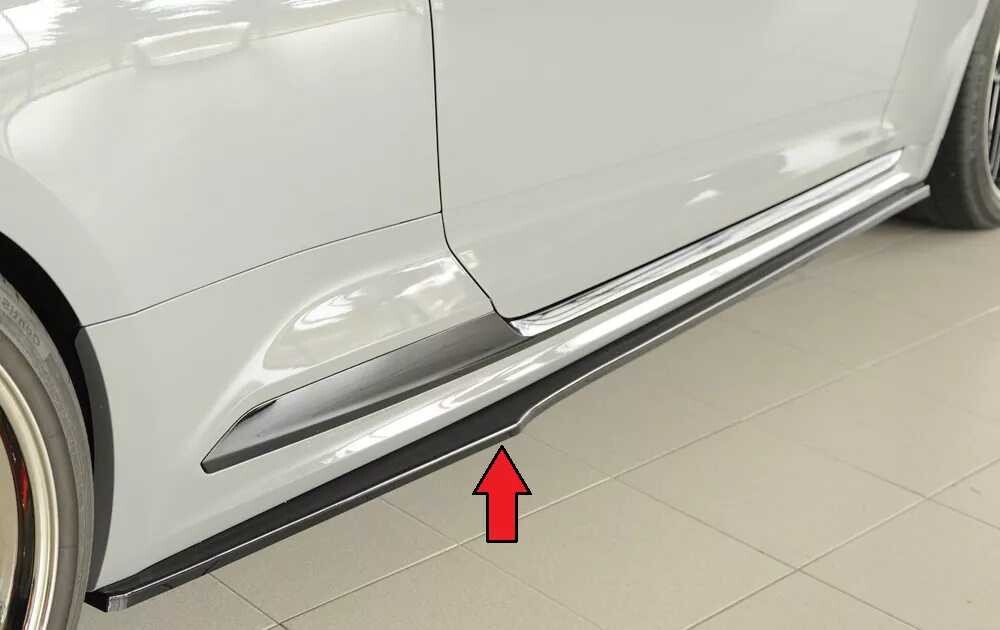 Rieger Tuning Rieger spoiler pod boční práh mont. strana pravá pro Audi RS5 B9, F5 kupé, 03/17-02/20, plast ABS lakovaný do černé lesklé barvy