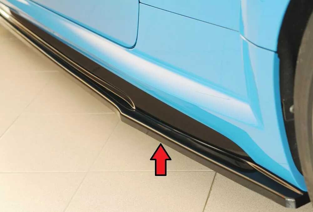 Rieger Tuning Rieger spoiler pod boční práh (ca. 19mm) mont. strana levá pro Audi TTS 8J-FV, 8S kupé, 09/18-, plast ABS lakovaný do černé lesklé barvy