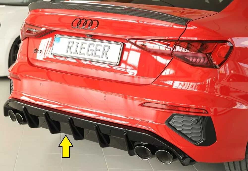 Rieger Tuning Rieger vložka zadního nárazníku pro Audi A3 S3 GY 5-dvéř. (sedan), plast ABS lakovaný do černé lesklé barvy