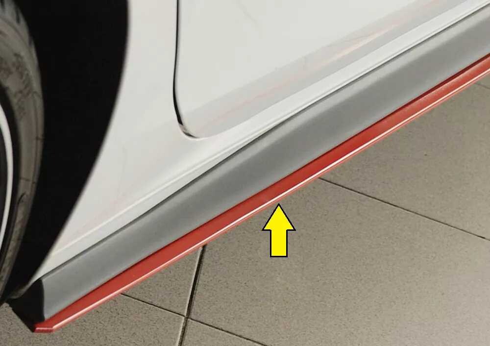 Rieger Tuning Rieger spoiler pod boční práh mont. strana pravá pro Volkswagen Golf 8 GTI Clubsport 5-dvéř., r.v. 10/20-, plast ABS bez povrchové úpravy, pro orig. boční prahy