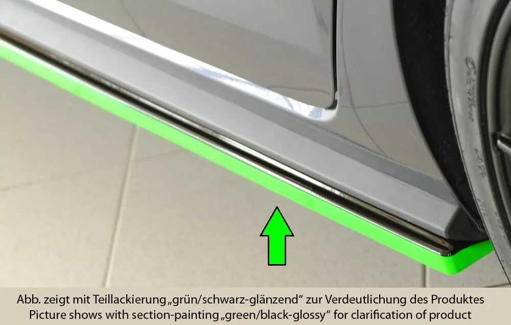 Rieger Tuning Rieger spoiler pod boční práh mont. strana levá pro Volkswagen Polo AW 5-dvéř., 06/21-, plast ABS lakovaný do černé lesklé barvy