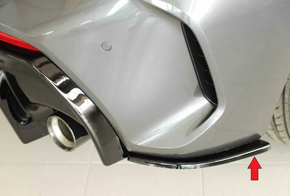Rieger Tuning Rieger spoiler pod zadní nárazník na pravé straně pro BMW řada 1 F40 hatchback / 4-dr. r.v. 07/19-, plast ABS lakovaný do černé lesklé barvy