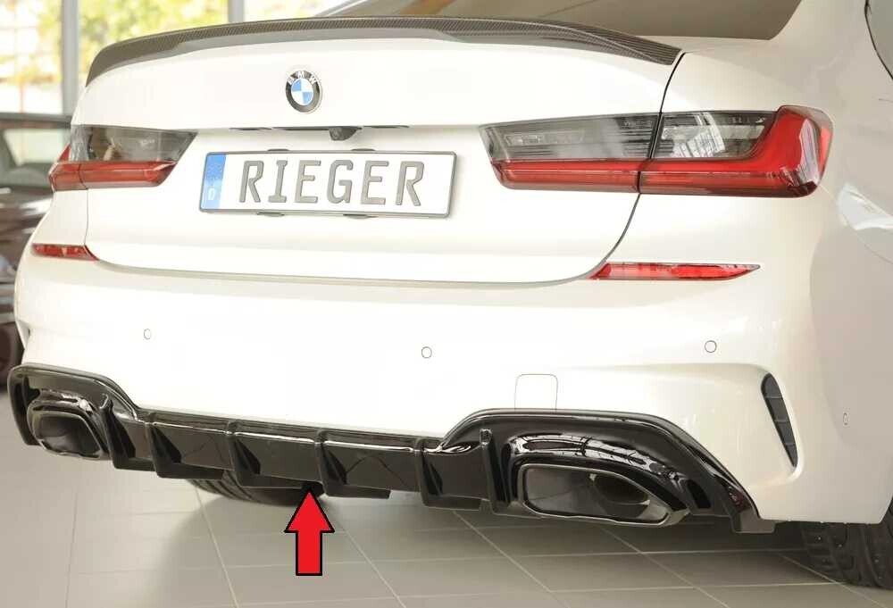 Rieger Tuning Rieger vložka zadního nárazníku pro BMW řada 3 G21 touring, plast ABS lakovaný do černé lesklé barvy, M340i/M340d