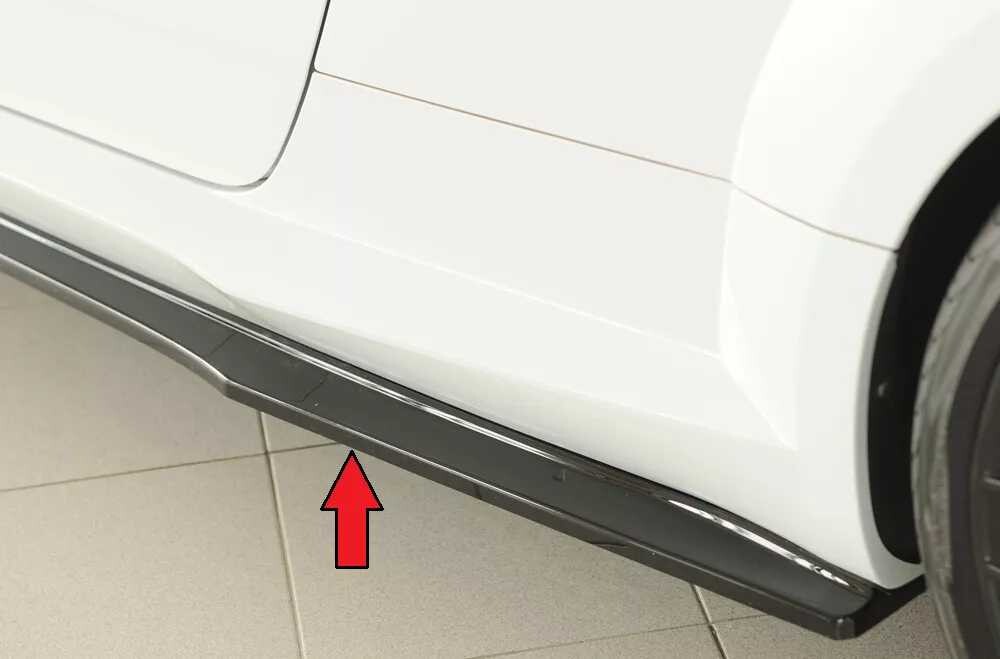 Rieger Tuning Rieger spoiler pod boční práh (ca. 19mm) mont. strana levá pro Audi TT 8J-FV, 8S roadster, 09/18-, plast ABS lakovaný do černé lesklé barvy
