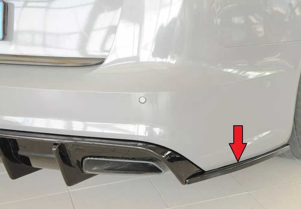 Rieger Tuning Rieger spoiler pod zadní nárazník na pravé straně pro Audi A6 4G, C7 sedan r.v. 09/14-, plast ABS lakovaný do černé lesklé barvy